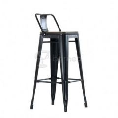 Барный стул N-238 Tolix Wood style Черный в Стрежевом - strezevoi.mebel24.online | фото