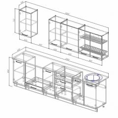 Кухонный гарнитур Антрацит 2800 (Стол. 26мм) в Стрежевом - strezevoi.mebel24.online | фото 2