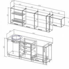 Кухонный гарнитур Шампань 2550 (Стол. 26мм) в Стрежевом - strezevoi.mebel24.online | фото 2