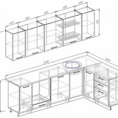 Кухонный гарнитур угловой Графика 2600х1600 (Стол. 26мм) в Стрежевом - strezevoi.mebel24.online | фото 2