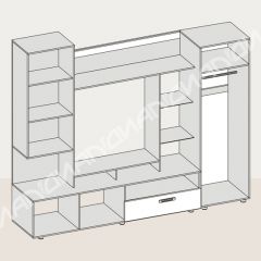 Гостиная Аллегро вариант-3 (Венге/Белфорт) в Стрежевом - strezevoi.mebel24.online | фото 3