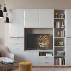 Гостиная ЛОТОС (модульная) Бодега белая в Стрежевом - strezevoi.mebel24.online | фото 10