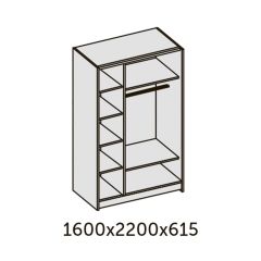 ИННЭС-5 Шкаф-купе 2-х дв. 1600 (2дв. Ф1 - венге) в Стрежевом - strezevoi.mebel24.online | фото 2