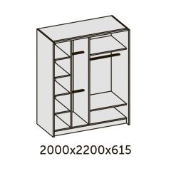 ИННЭС-5 Шкаф-купе 2-х дв. 2000 (2 дв. Ф3 - венге вст. экокожа корич) в Стрежевом - strezevoi.mebel24.online | фото 2