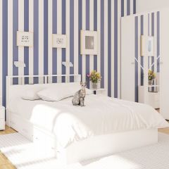 Камелия спальня № 7 Кровать 900 + Стол косметический + Зеркало + Комод, цвет белый, сп.м. 900х2000 мм., б/м, основание есть в Стрежевом - strezevoi.mebel24.online | фото 5