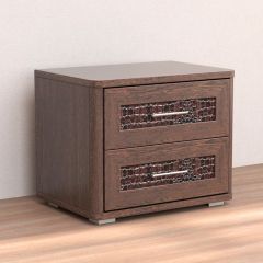 Кэт-4 Тумба 2 ящ (МДФ Венге/Экокожа Caiman коричневый) в Стрежевом - strezevoi.mebel24.online | фото