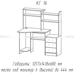 Компьютерный стол №16 (Анкор темныйанкор темный) в Стрежевом - strezevoi.mebel24.online | фото