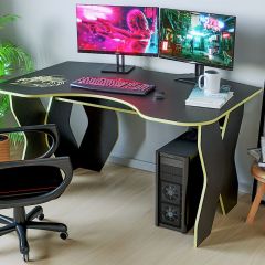 Компьютерный стол КЛ №9.0 (Черный/Желтый) в Стрежевом - strezevoi.mebel24.online | фото