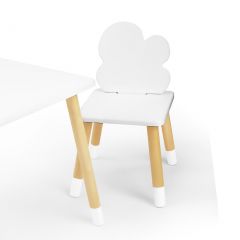 Комплект детской мебели стол и два стула Облачко (Белый/Белый/Береза) в Стрежевом - strezevoi.mebel24.online | фото 1