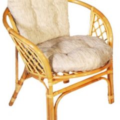 Кресло Багама, подушки светлые обычные шенил (Мёд) в Стрежевом - strezevoi.mebel24.online | фото