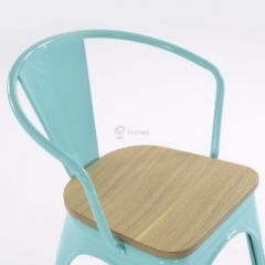 Кресло Barneo N-245 Tolix style Wood  (RAL6027 бирюзовый) в Стрежевом - strezevoi.mebel24.online | фото 3