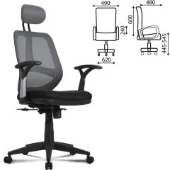 Кресло BRABIX "Saturn ER-400" (черное/серое) 530871 в Стрежевом - strezevoi.mebel24.online | фото 2