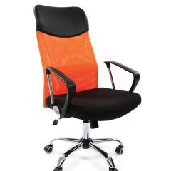 Кресло для руководителя CHAIRMAN 610 N (15-21 черный/сетка оранжевый) в Стрежевом - strezevoi.mebel24.online | фото 1