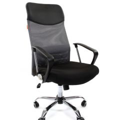 Кресло для руководителя CHAIRMAN 610 N(15-21 черный/сетка серый) в Стрежевом - strezevoi.mebel24.online | фото