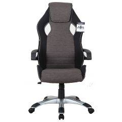 Кресло компьютерное BRABIX Techno GM-002 (ткань) черное/серое, вставки белые (531815) в Стрежевом - strezevoi.mebel24.online | фото 3