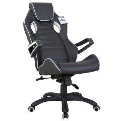 Кресло компьютерное BRABIX Techno Pro GM-003 (экокожа черное/серое, вставки серые) 531814 в Стрежевом - strezevoi.mebel24.online | фото 4