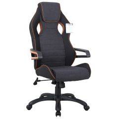 Кресло компьютерное BRABIX Techno Pro GM-003 (ткань черное/серое, вставки оранжевые) 531813 в Стрежевом - strezevoi.mebel24.online | фото