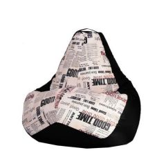 Кресло-мешок XL Газета-Black в Стрежевом - strezevoi.mebel24.online | фото