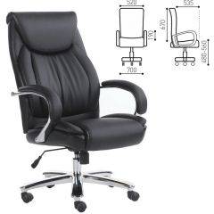 Кресло офисное BRABIX "Advance EX-575" (хром/экокожа/черное) 531825 в Стрежевом - strezevoi.mebel24.online | фото 1