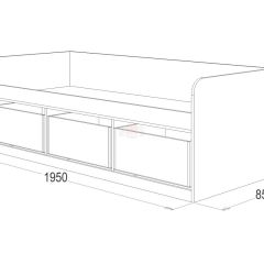Кровать-8 одинарная с 3-мя ящиками (800*1900) ЛДСП в Стрежевом - strezevoi.mebel24.online | фото 3