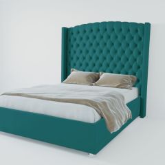 Кровать Берлин ЛЮКС с ПМ 1200 (велюр бирюзовый) в Стрежевом - strezevoi.mebel24.online | фото 3