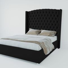 Кровать Берлин ЛЮКС с ПМ 800 (экокожа кольт ч) в Стрежевом - strezevoi.mebel24.online | фото
