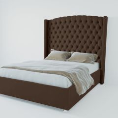 Кровать Берлин ЛЮКС с ПМ 800 (экокожа коричневая) в Стрежевом - strezevoi.mebel24.online | фото 2