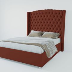 Кровать Берлин ЛЮКС с ПМ 900 (велюр бордо) в Стрежевом - strezevoi.mebel24.online | фото 2