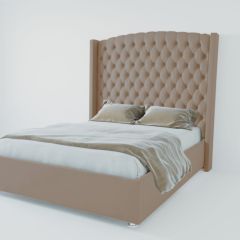Кровать Берлин ЛЮКС с ПМ 900 (велюр серый) в Стрежевом - strezevoi.mebel24.online | фото 2