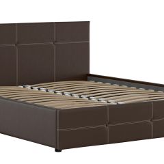 Кровать двойная Синди 160 + ортопед + ПМ + дно (арт. Марика 468 к/з (шоколад)) в Стрежевом - strezevoi.mebel24.online | фото 2