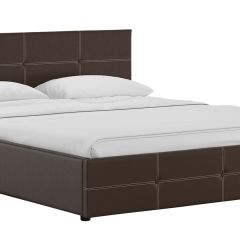 Кровать двойная Синди 160 + ортопед + ПМ + дно (арт. Марика 468 к/з (шоколад)) в Стрежевом - strezevoi.mebel24.online | фото
