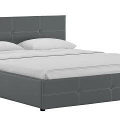 Кровать двойная Синди 160 + ортопед + ПМ + дно (арт. Марика 485 к/з (серый)) в Стрежевом - strezevoi.mebel24.online | фото