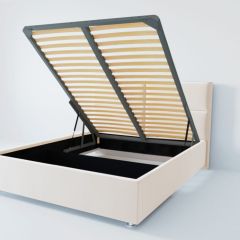 Кровать Корсика с ПМ 1600 (экокожа белая) в Стрежевом - strezevoi.mebel24.online | фото