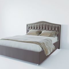Кровать Нягань с ПМ 1200 (велюр темно-серый) в Стрежевом - strezevoi.mebel24.online | фото 2
