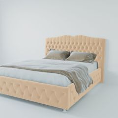 Кровать Нягань с ПМ 1400 (экокожа бежевая) в Стрежевом - strezevoi.mebel24.online | фото 2