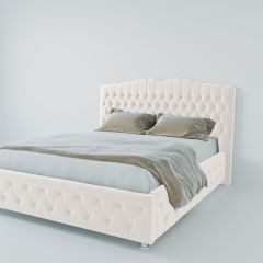 Кровать Нягань с ПМ 1400 (экокожа белая) в Стрежевом - strezevoi.mebel24.online | фото 2