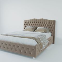 Кровать Нягань с ПМ 2000 (велюр серый) в Стрежевом - strezevoi.mebel24.online | фото 2