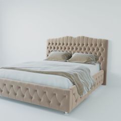 Кровать Нягань с ПМ 800 (велюр светло-серый) в Стрежевом - strezevoi.mebel24.online | фото 2