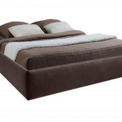 Кровать Подиум с ПМ 1200 (экокожа коричневая) в Стрежевом - strezevoi.mebel24.online | фото