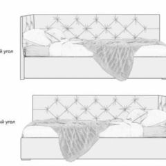 Кровать угловая Лэсли интерьерная +основание (120х200) в Стрежевом - strezevoi.mebel24.online | фото 2