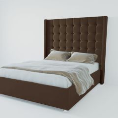 Кровать Венеция ЛЮКС с ПМ 1200 (экокожа коричневая) в Стрежевом - strezevoi.mebel24.online | фото 2