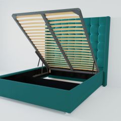 Кровать Венеция ЛЮКС с ПМ 1200 (велюр бирюзовый) в Стрежевом - strezevoi.mebel24.online | фото