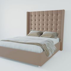 Кровать Венеция ЛЮКС с ПМ 1200 (велюр серый) в Стрежевом - strezevoi.mebel24.online | фото 2