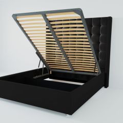 Кровать Венеция ЛЮКС с ПМ 800 (экокожа кольт ч) в Стрежевом - strezevoi.mebel24.online | фото