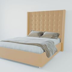 Кровать Венеция ЛЮКС с ПМ 900 (экокожа бежевая) в Стрежевом - strezevoi.mebel24.online | фото 2