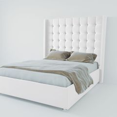 Кровать Венеция ЛЮКС с ПМ 900 (экокожа белая) в Стрежевом - strezevoi.mebel24.online | фото 2
