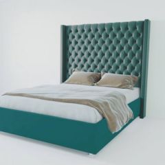 Кровать Версаль ЛЮКС с ПМ 1200 (велюр бирюзовый) в Стрежевом - strezevoi.mebel24.online | фото