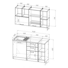 Кухонный гарнитур Лариса медиум 3 1400 мм в Стрежевом - strezevoi.mebel24.online | фото 2