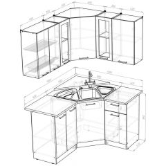 Кухонный гарнитур Лариса оптима 2 1500х1300 мм в Стрежевом - strezevoi.mebel24.online | фото 2