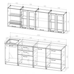 Кухонный гарнитур Лоретта компакт 2200 мм в Стрежевом - strezevoi.mebel24.online | фото 2